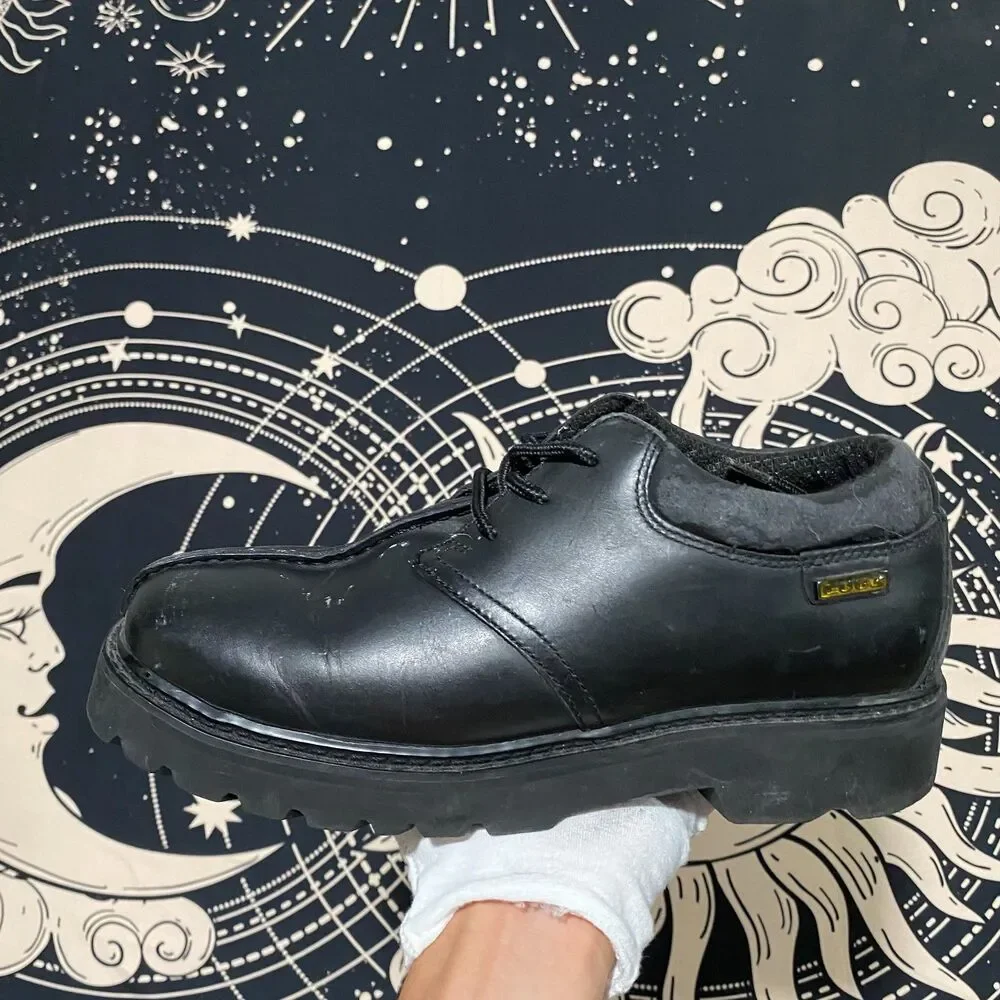 Lugz Drifter MCODL-001 Sneaker Shoes Men's 7.5 Black Leather Lace-Up Casual